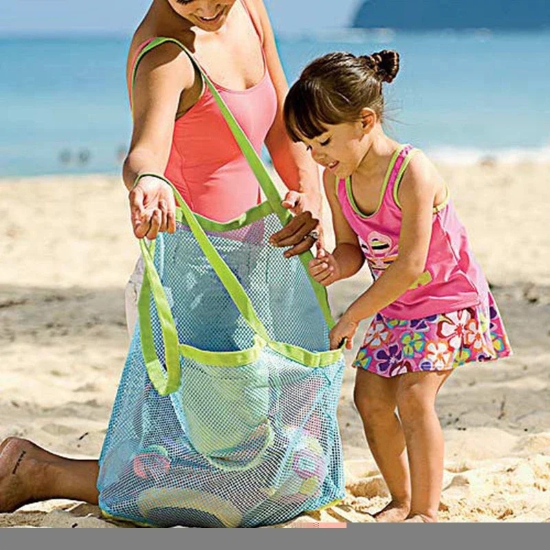 Tote Bag Beach - Kinder-Strandtasche aus Netzstoff, tragbar, für Badespielzeug,