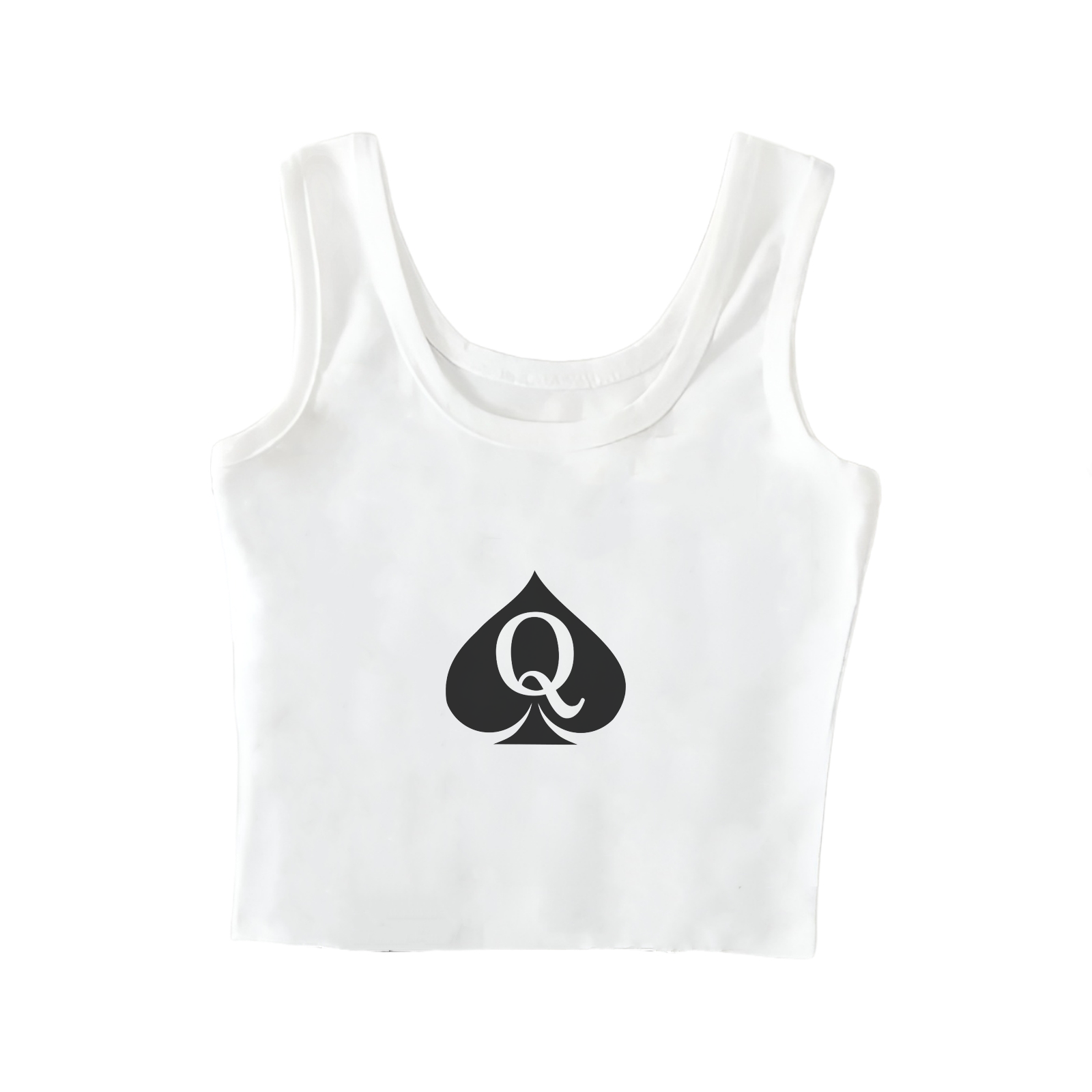 Crop Top Crochet - „Queen Of Spade“ Damen-Tanktops mit doppeltem