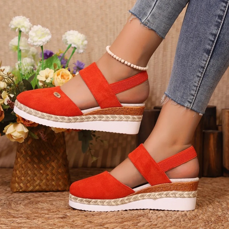 Wedge Espadrille Women - Damen Keilsandaletten mit geschlossener Zehenpartie, Damen