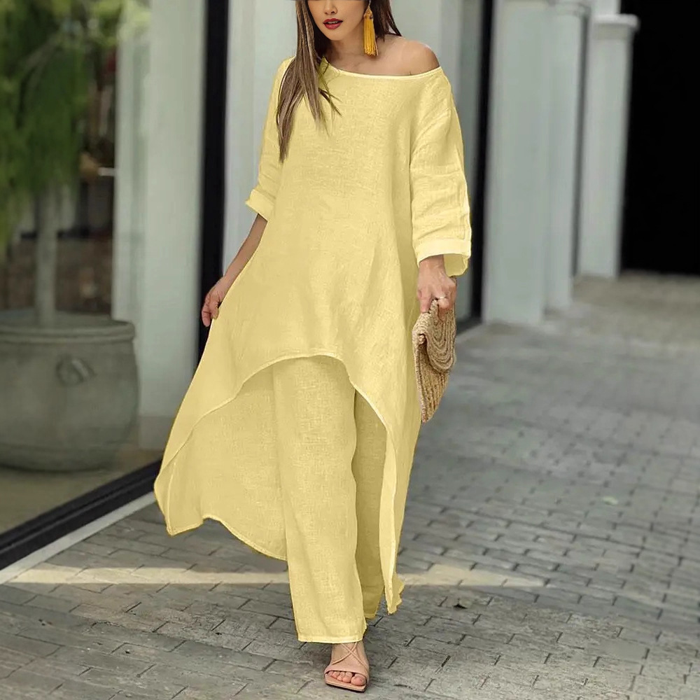 Damen Zweiteiler-Set mit Langa – Linen Pant Wide Bewertung und Preis