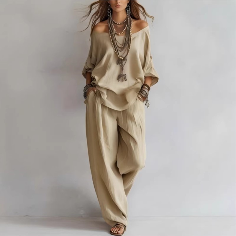 Sommer Neues Lässiges Zweiteil – Linen Pant Wide Bewertung und Preis