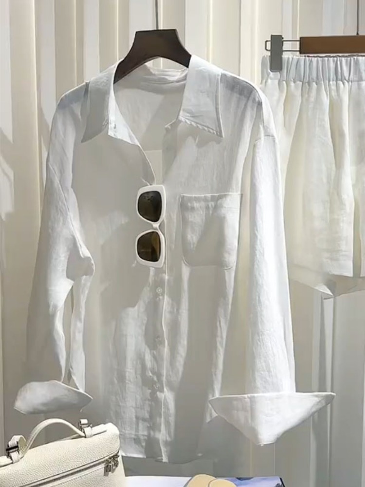 Sommer Damen Leinen-Hemd-Set L – Linen Pant Wide Bewertung und Preis