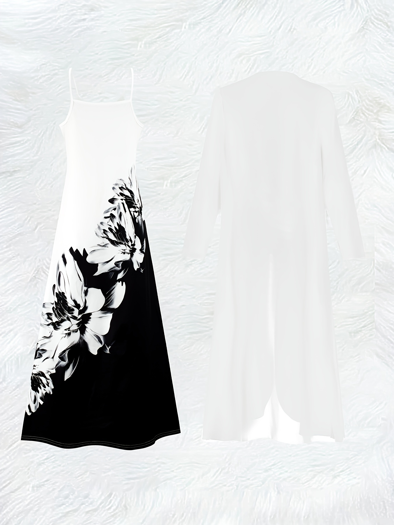 Lässiges Schwarz-Weißes Blumen – Midi Skirt Floral Bewertung und Preis