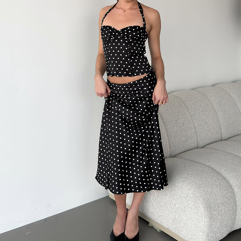 Zweiteiliges Set mit Polka-Dot – Crop Top Crochet Bewertung und Preis