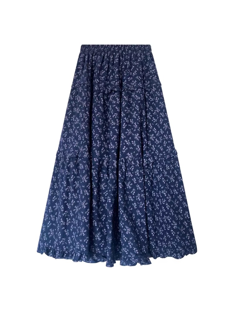 Damen-Midirock mit hoher Taill – Midi Skirt Floral Bewertung und Preis