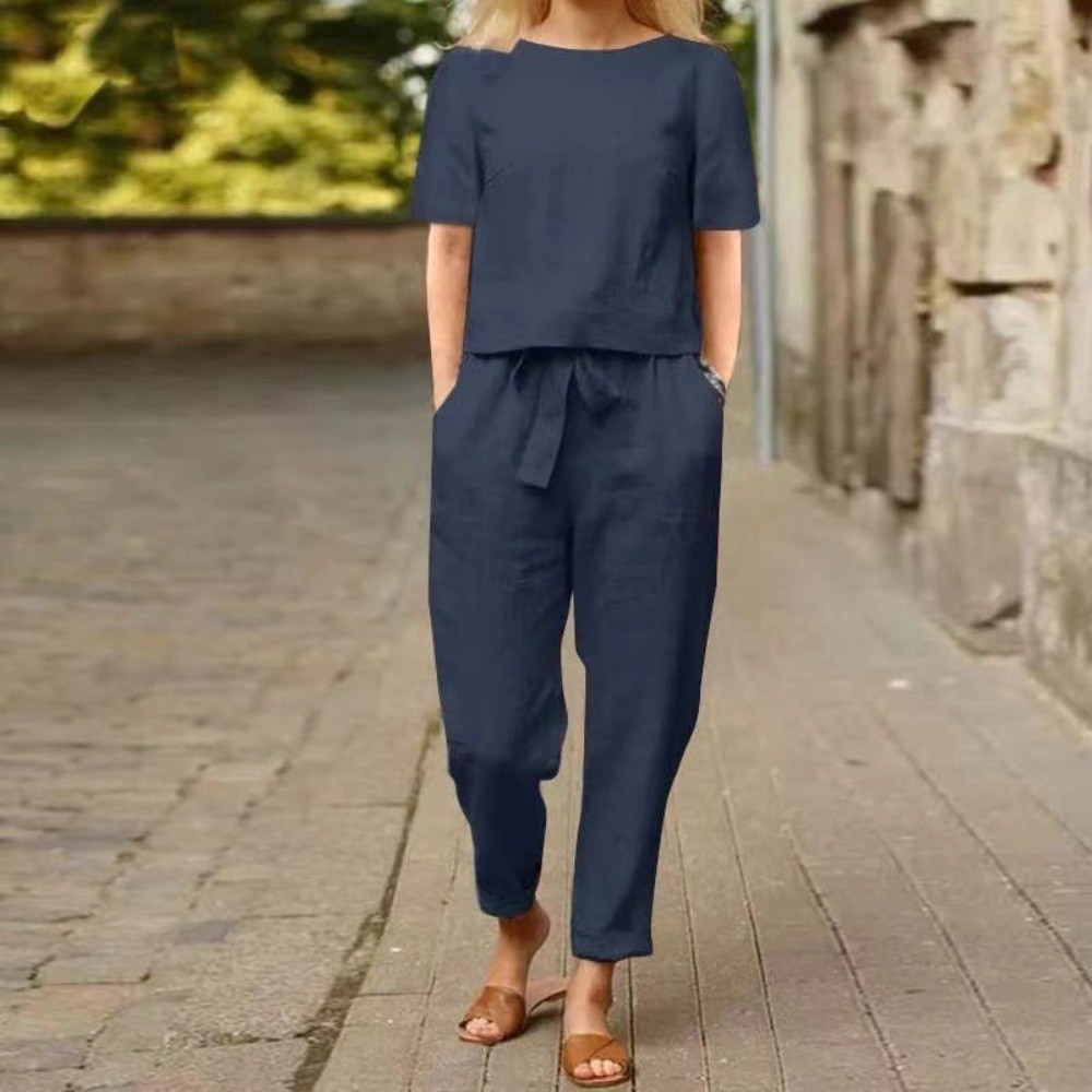 Halbärmeliger Damen-Baumwoll-L – Linen Pant Wide Bewertung und Preis